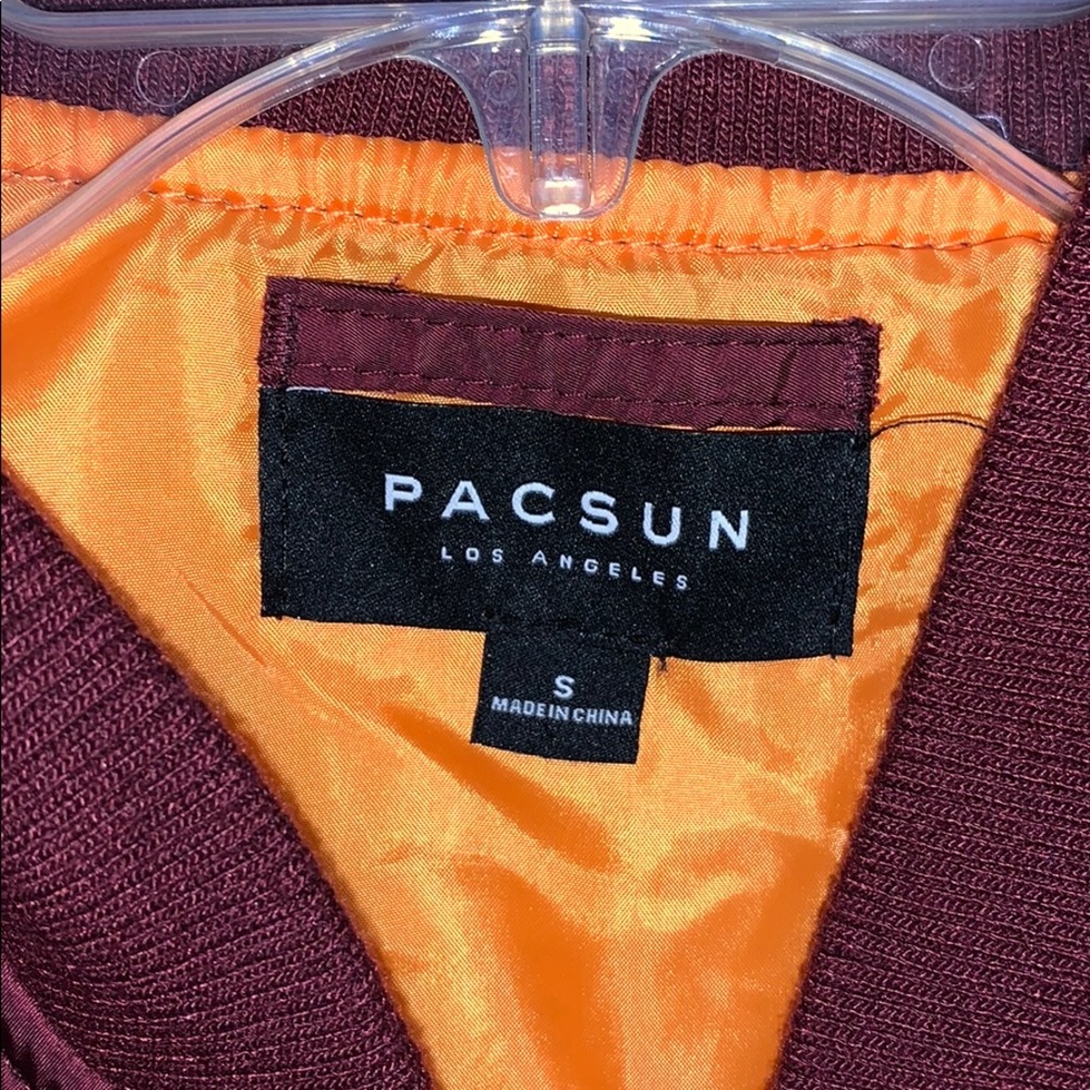 Men’s maroon Bomber Jacket - Picture 3 of 5
